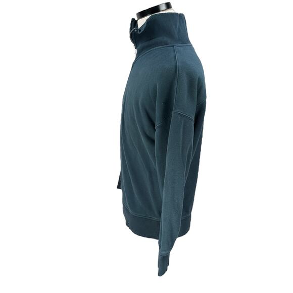Athleta Cozy Karma 1/2 Zip Sweatshirt Womens ST Small Tall Greenish Blue Stretch - Picture 4 of 10